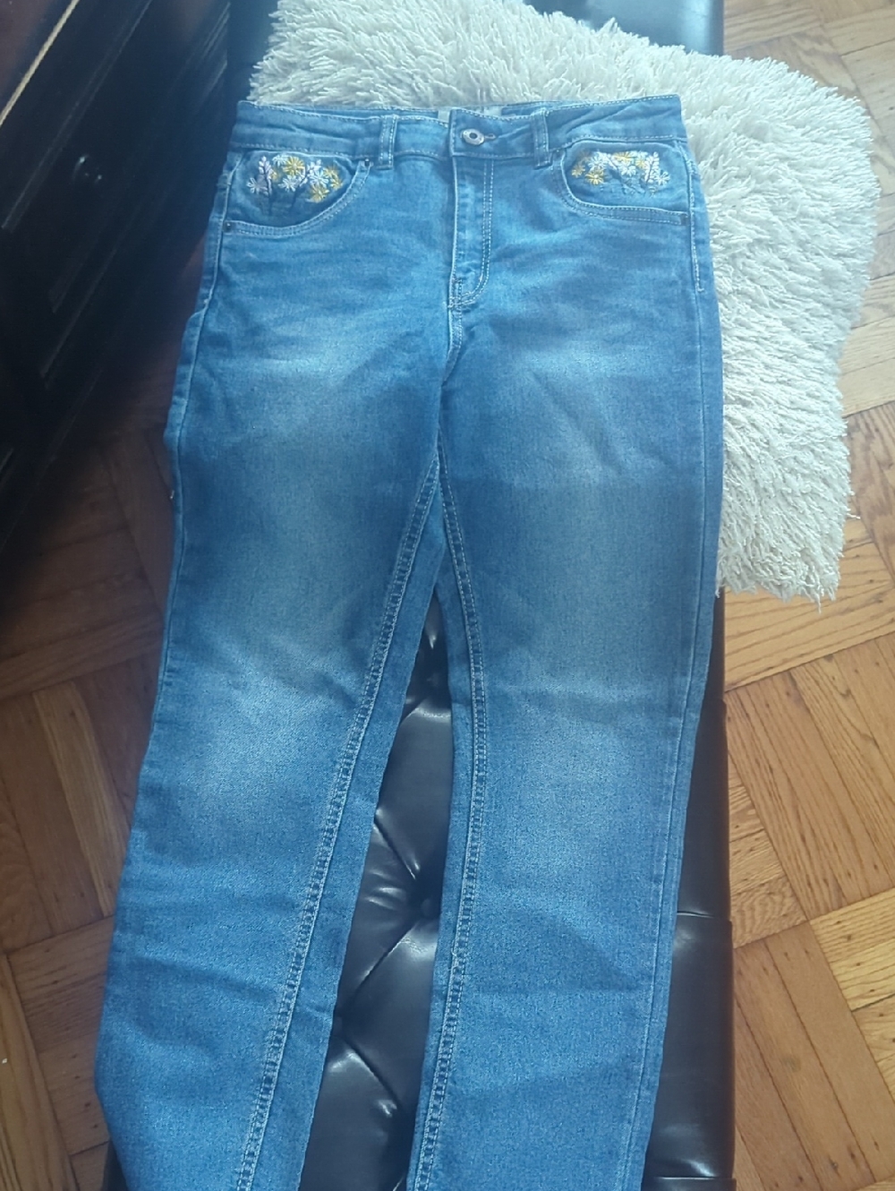 Lucky Brand Girls Light Blue Embroidered Pocket Jeans